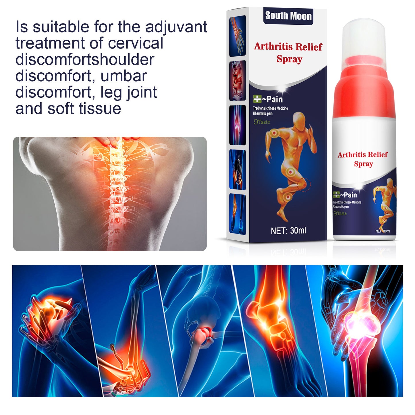NEW 2024 Lumbar Leg Joint Discomfort Relief Spray Joint Cold Compress Lotion