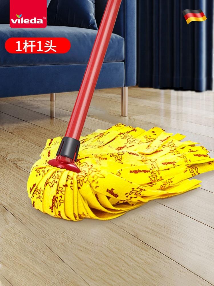 Mop Hand-free Micro-force Vileda2024 New Household Self-wringing Water Non-woven Fabric Mop New Product