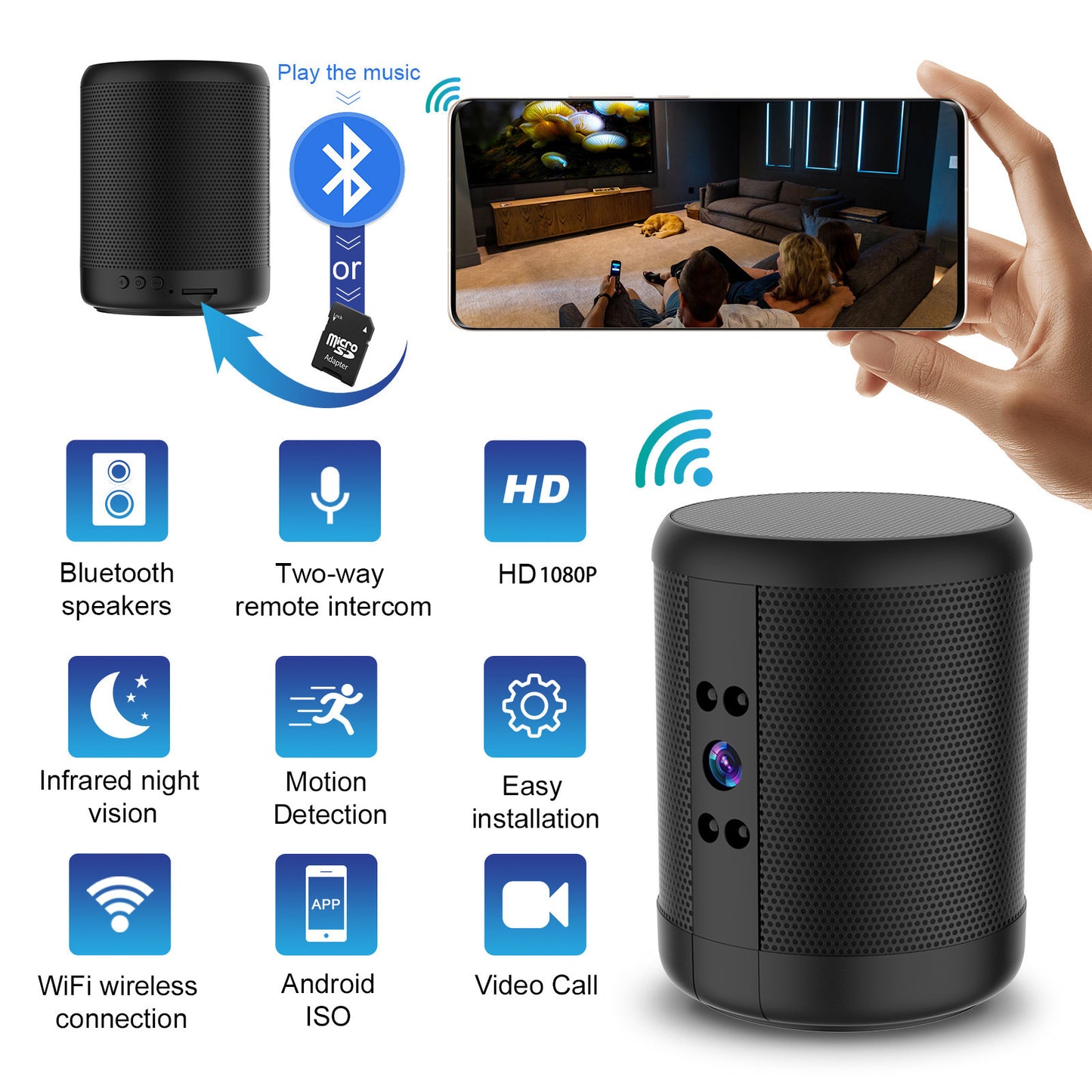 Home Smart Surveillance Camera - Dual Voice Conversation, HD Quality, Plug-and-Play Installation