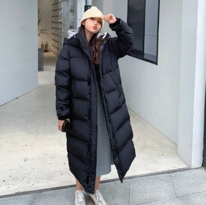 NEW 2024-2025 Autumn and Winter USA-style Mid-length Over-the-knee Down Cotton-padded Coat