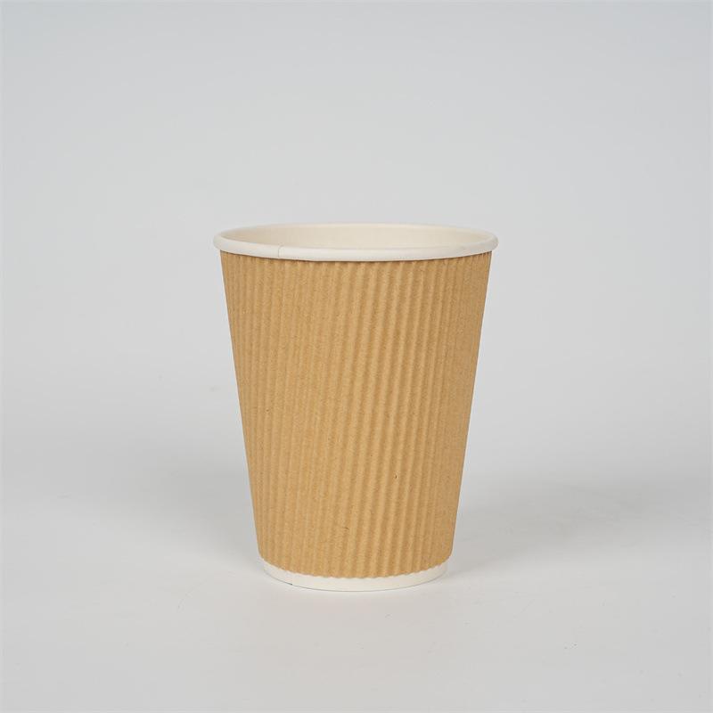 12oz disposable paper cup corrugated double hollow cup 400ml milk tea hot drink coffee cup water Cup Coke cup