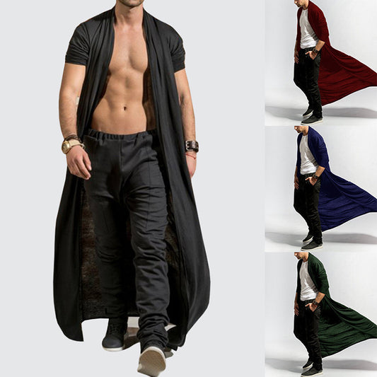 NEW 2024 Men's Fashion Casual Long Slim Trench Coat