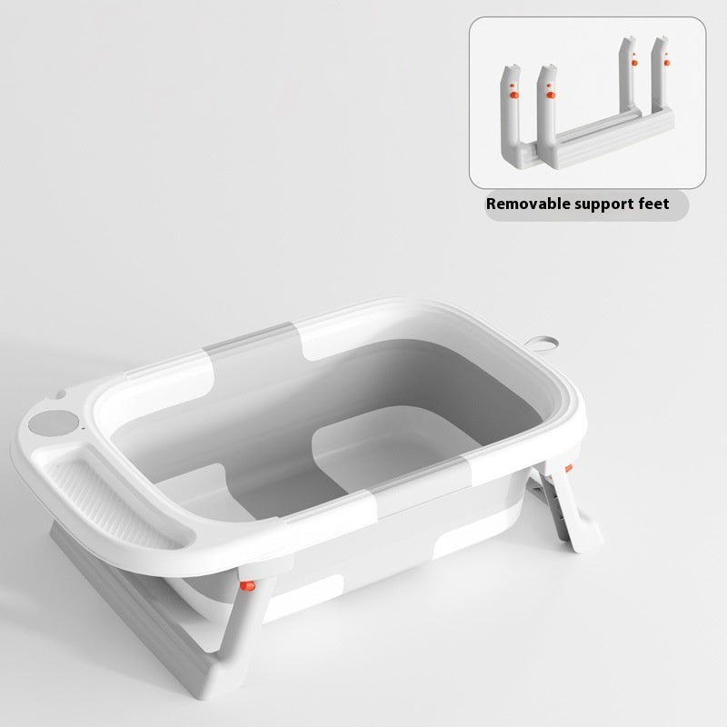 New 2025 0-3 Years Old Baby Folding Tub Sitting Lying Wash Portable With Water Thermometer