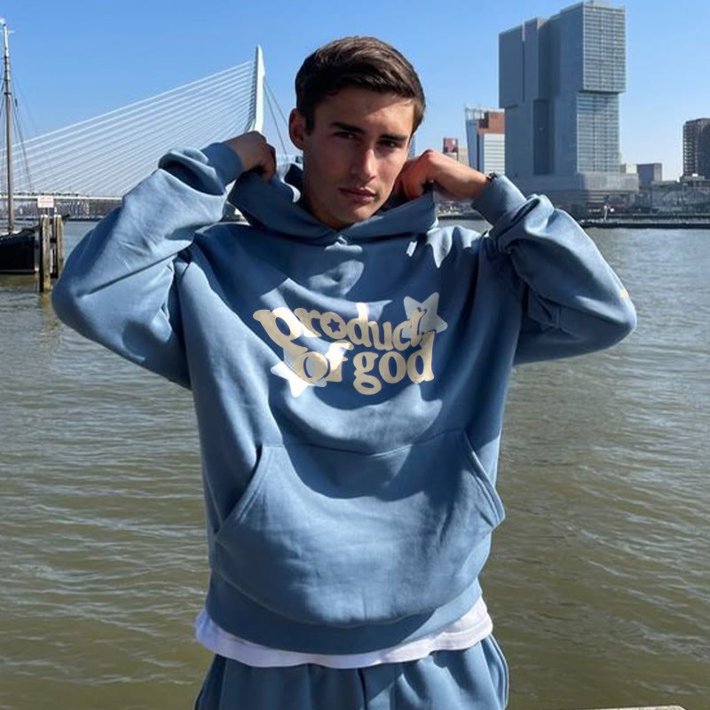 NEW 2024-2025 Pocket Drawstring Printed Hoodie Men