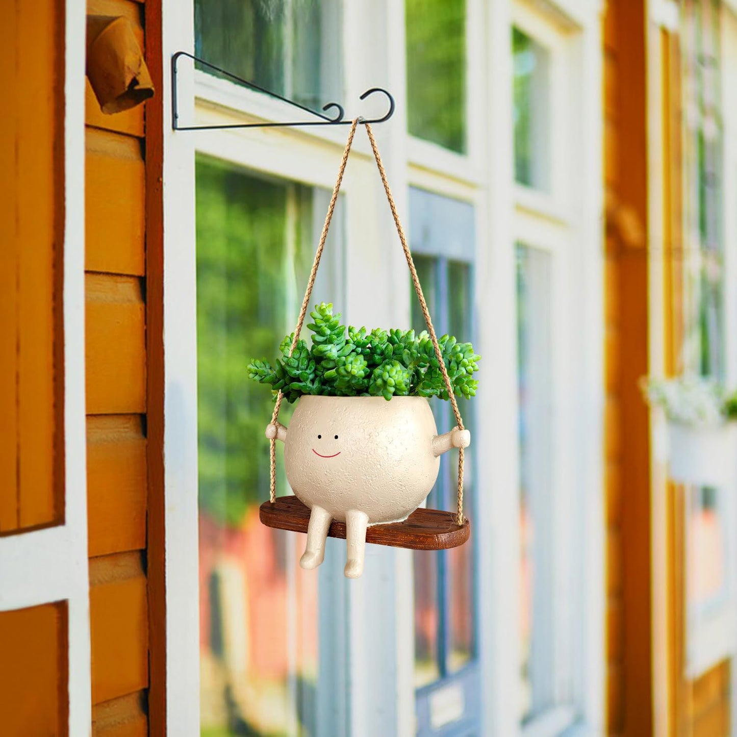 Garden Courtyard Landscape Layout Swing Face Flowerpot Hanging Head Flowerpot