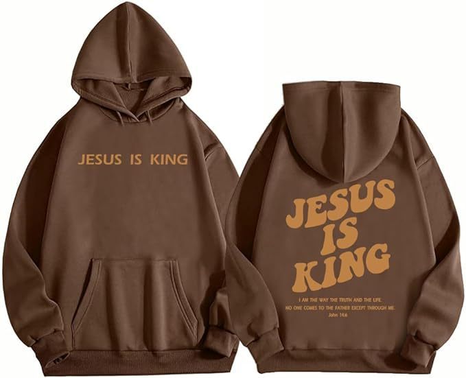 NEW 2024-2025 Brushed Hoody Back Letter Printed Kangaroo Pocket Drawstring Printed Hooded Sweater