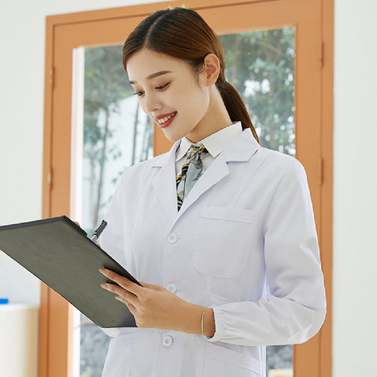 Lab Coat Salon Uniform White Coat With Long Sleeves