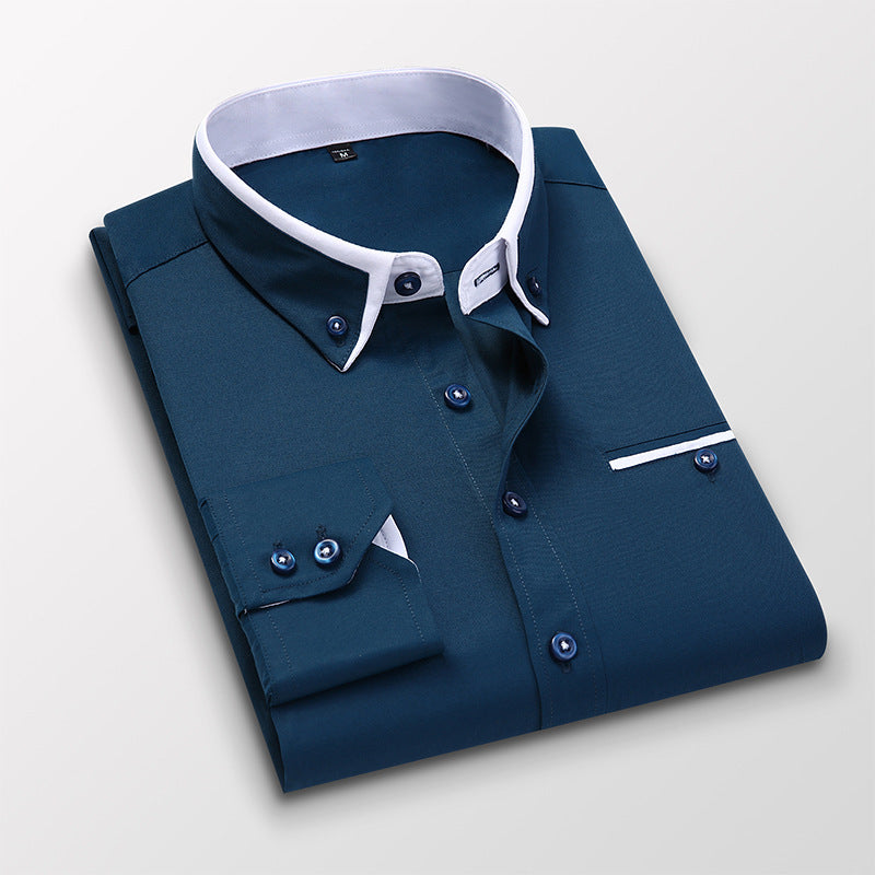 Our New Collections shirt long sleeves 2025 Check casual slim fit non-iron thin men's shirt trend