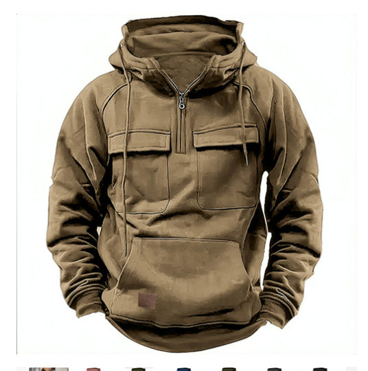Men's Zip-up Hoodies Sweatshirt With  Drawstring And Pocket Design Fashion Casual Sports Sweatshirt
