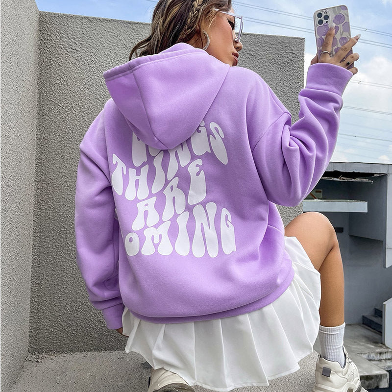 NEW 2024-2025 Brushed Hoody Plain Letter Kangaroo Pocket Drawstring Printed Hoodie