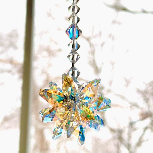 Crystal Snow Hanging Ornament  Color Crystal Decoration  Style Car Pendant