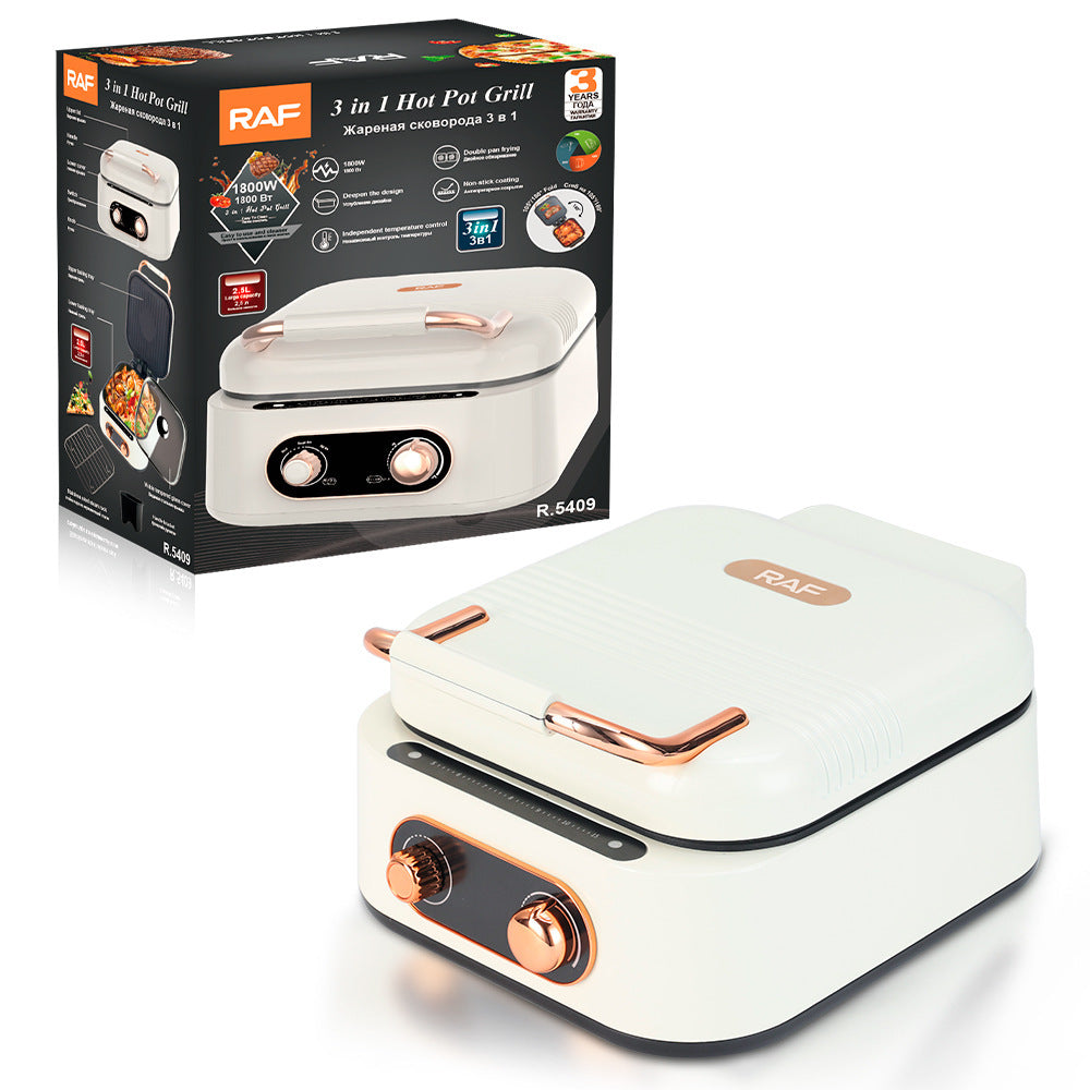 New 2024-2025 Household Multi-functional Electric Cooker Hot Pot Roasting Hot Pot One