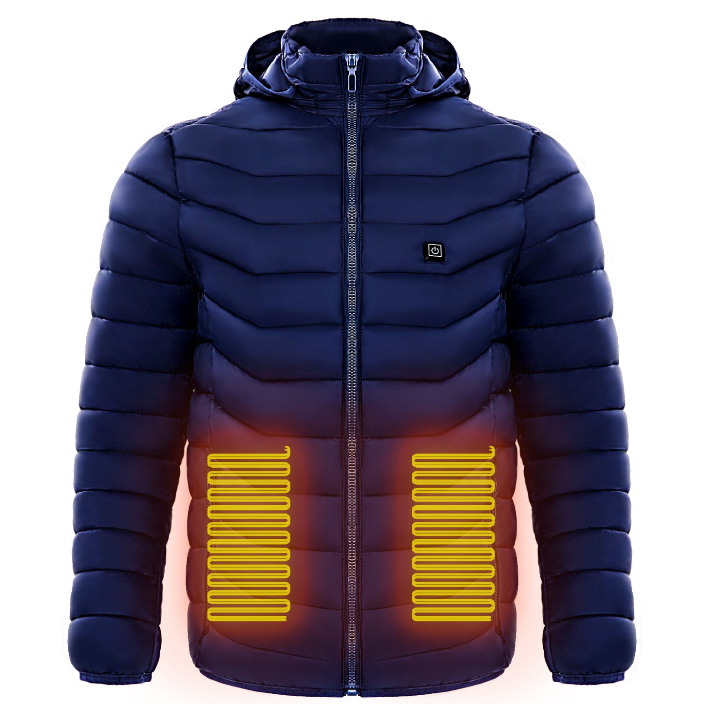 NEW 2024 Men Heated Puffer Jacket Electric Heating Coat Insulated Hood Windbreaker 9Heat Zones