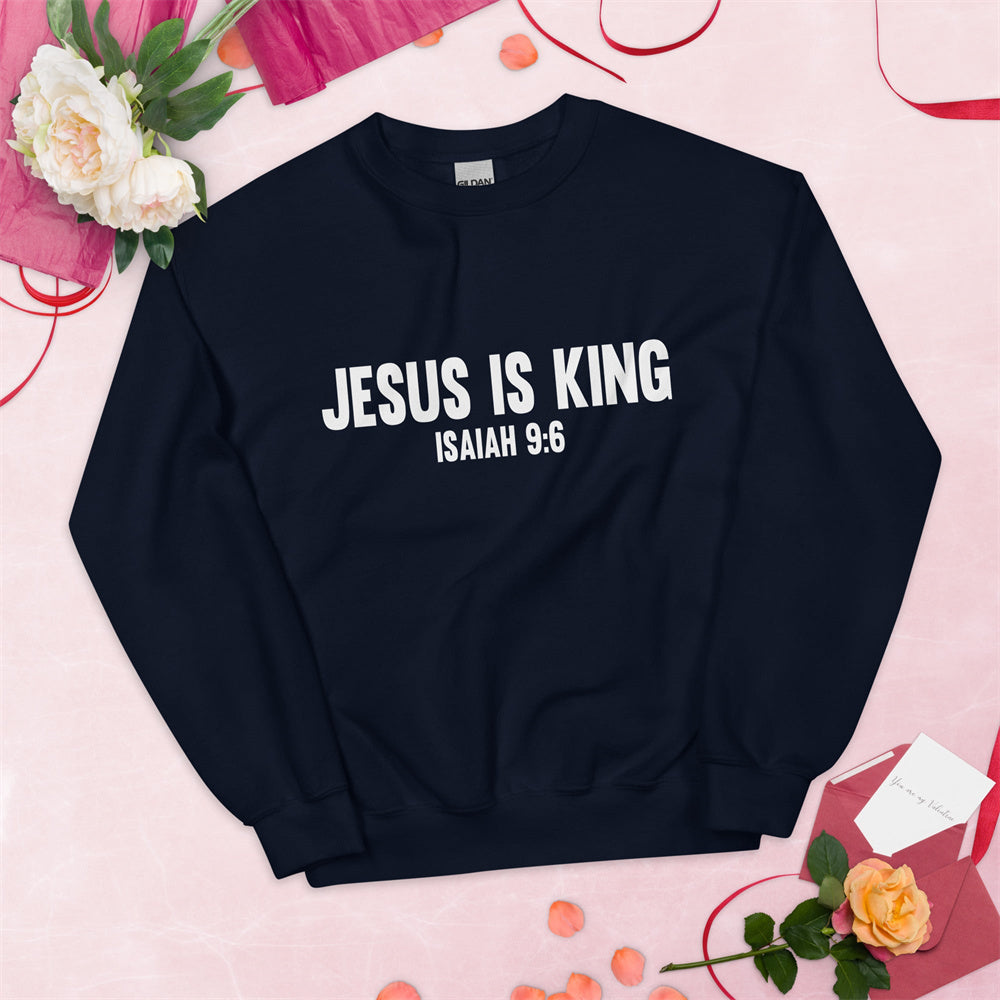 JESUS CHRIST IS KING Ladies Printed Sweater Kawaii Bear Pattern Brand New 2025