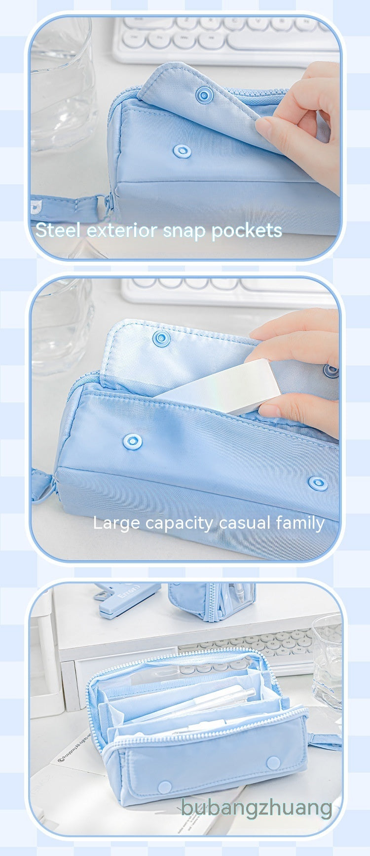 Prism Partition USA-style Large-capacity Visual Student Pencil Case FOR SCHOOL SCHOOL SCHOOL