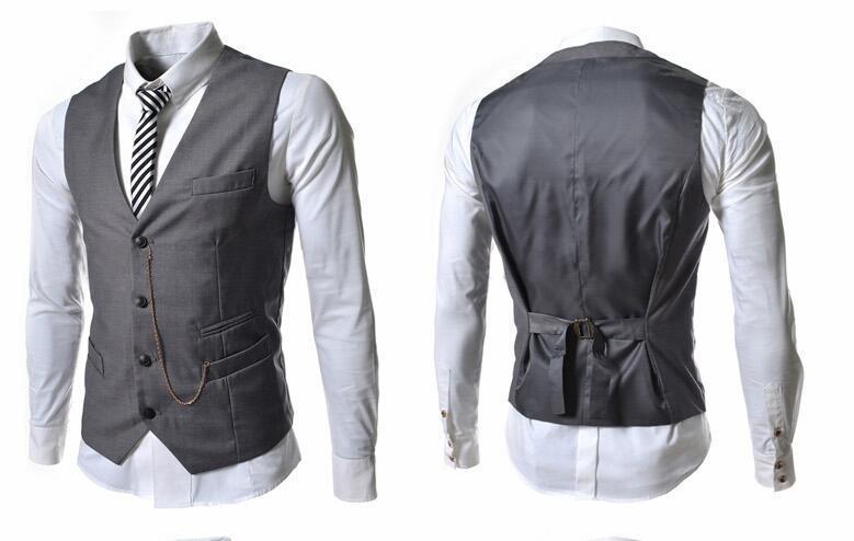 BRAND NEW 2024 Men's Metal Chain Slim Business Vest Casual Vest