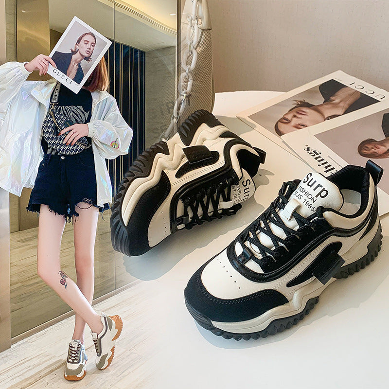NEW 2024-2025 Fashionable All-matching Internet Celebrity Fried Street Students Thick Bottom Increased Leisure Sneaker