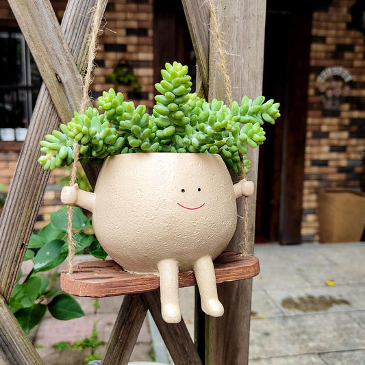 Garden Courtyard Landscape Layout Swing Face Flowerpot Hanging Head Flowerpot