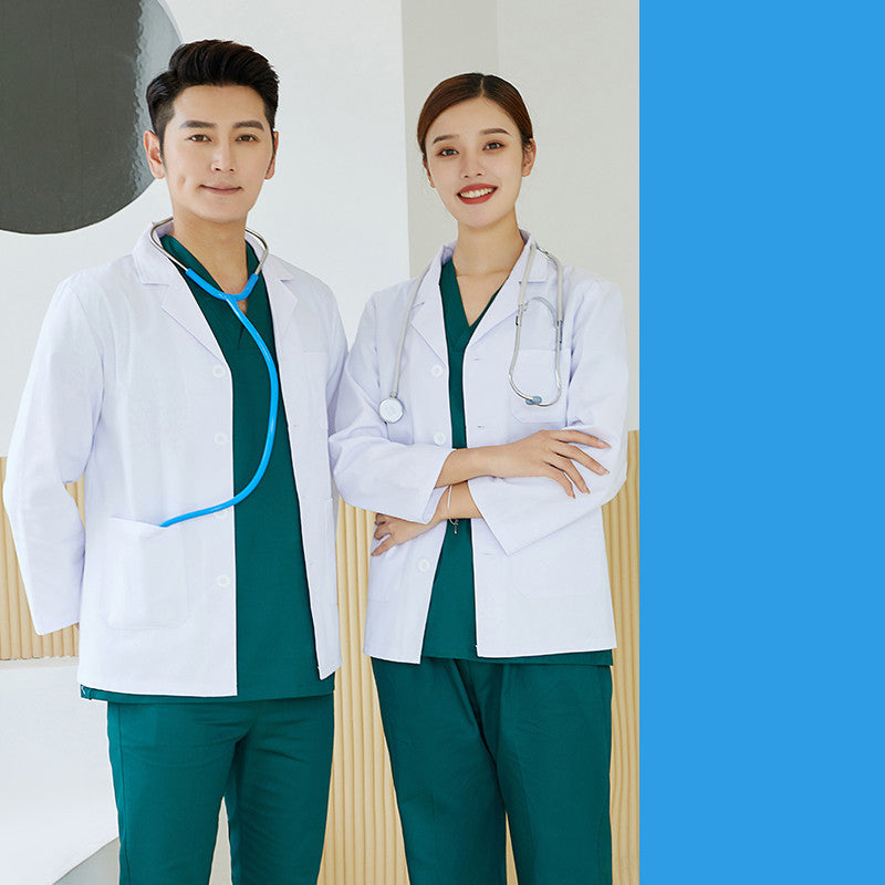 Lab Coat Salon Uniform White Coat With Long Sleeves