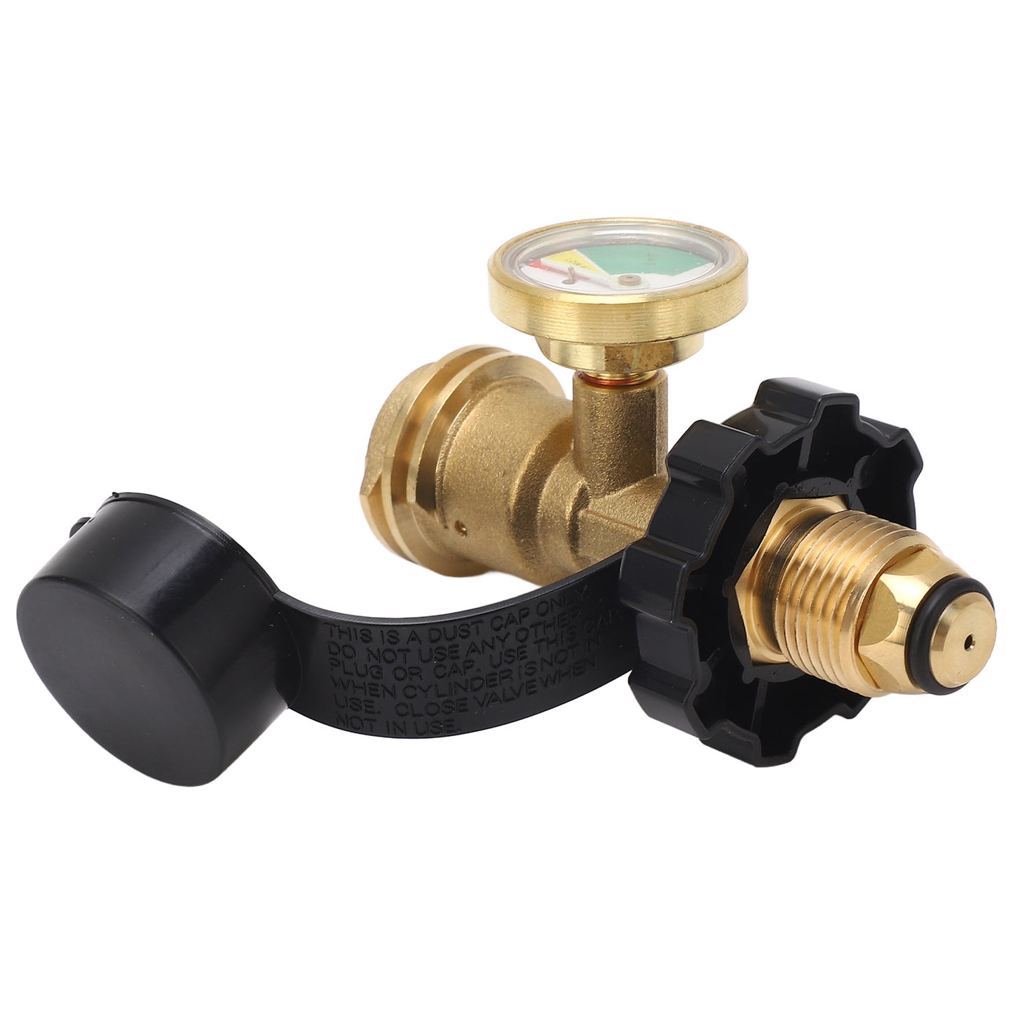 POL Gas Tank Adapter POL LP Tank Service Valve to QCC1 Gas Tank Adapter with Gauge