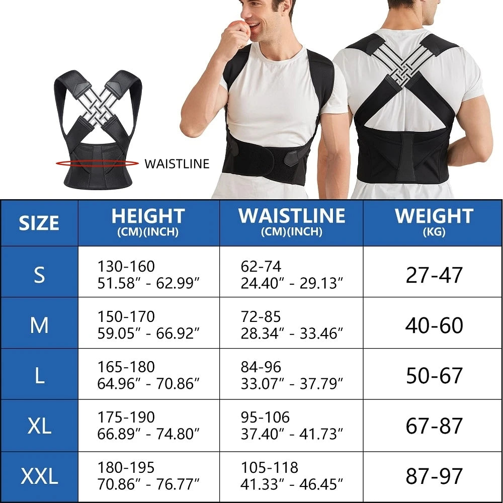 Back Brace Posture Corrector for Women & Men Back Lumbar Support Shoulder Posture Support for Improve Posture & Back Pain Relief