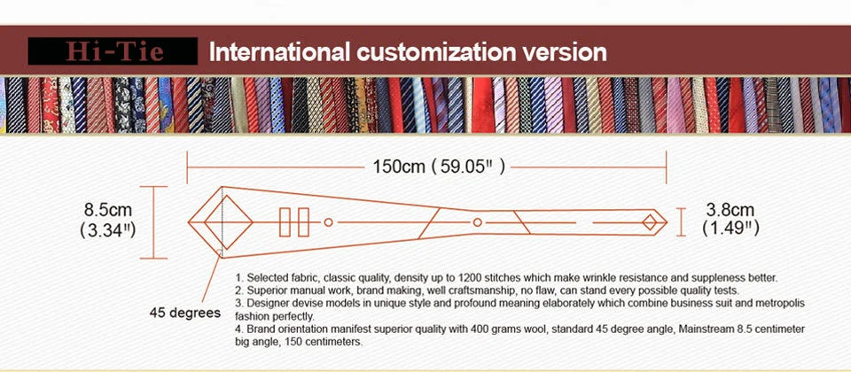 Brand New 2025 Hi-Tie Light Blue Striped Business Mens Tie 8.5cm Jacquard Necktie Accessorie Daily Wear Cravat Wedding Party Hanky Cufflink Set