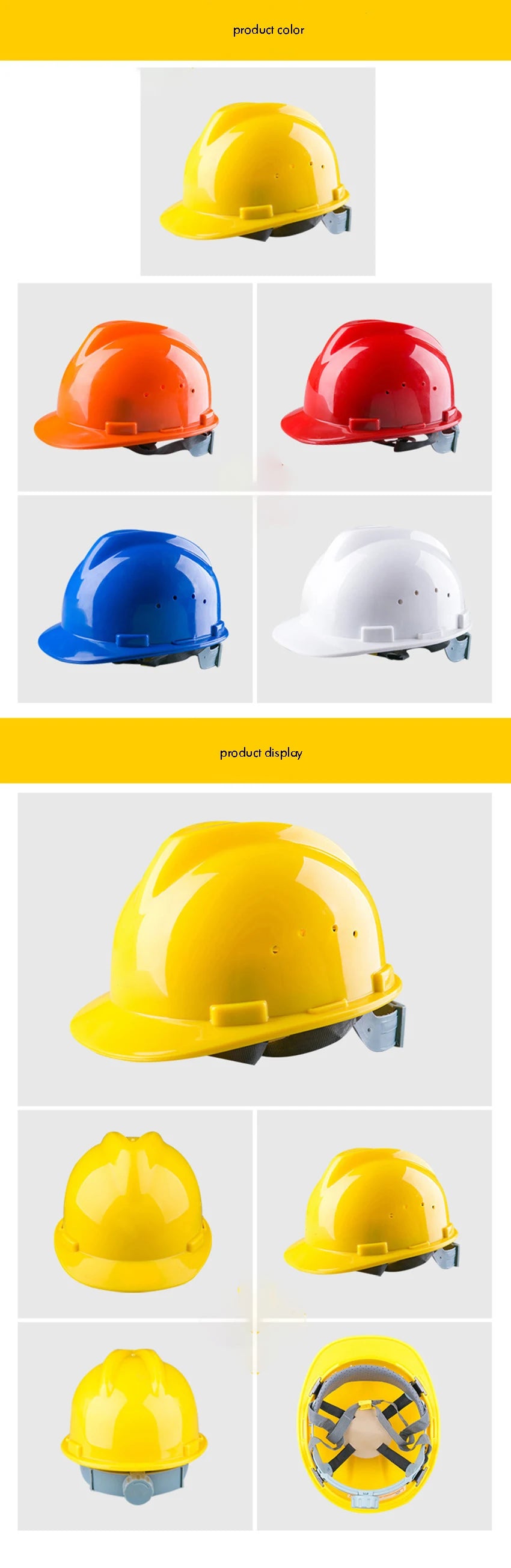 Hard Hat Cap Style with 4 Point Ratchet Suspension Construction Safety Helmet, Impact Resistance, High Strength Hard Hat