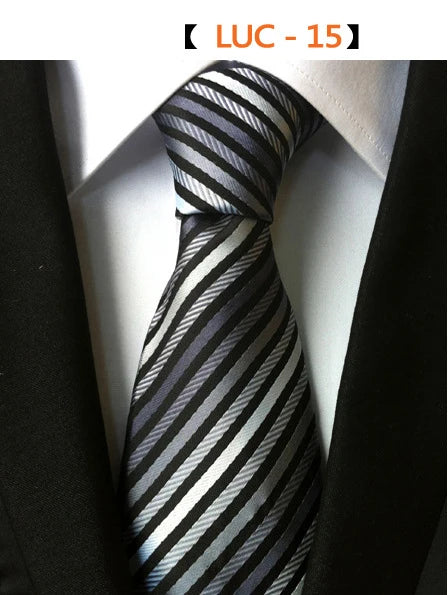 GUSLESON Fashion Silk Men Ties New Design Neck Ties 8cm Formal Plaid&Striped Wedding Ties for Men Formal Business  Gravatas