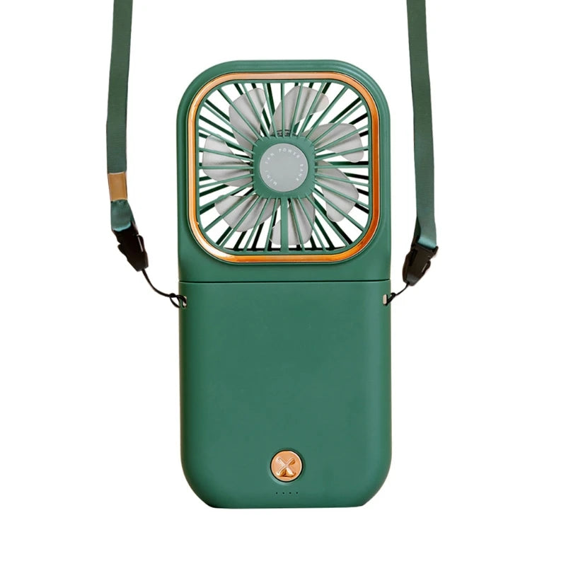 Quiet Personal Fan, Portable Hands Free Neck Fan,Adjustable USB Rechargeable Small Fan 3000mAh Power Bank Personal