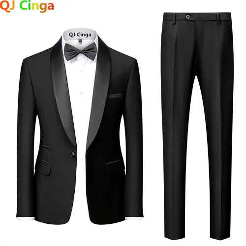 Black Men's Suit 3 Pieces, Business Wedding Terno Masculino, Fashion Slim Fit Costume Homme, Blue Red Gray, Asian Size M-4XL 5XL