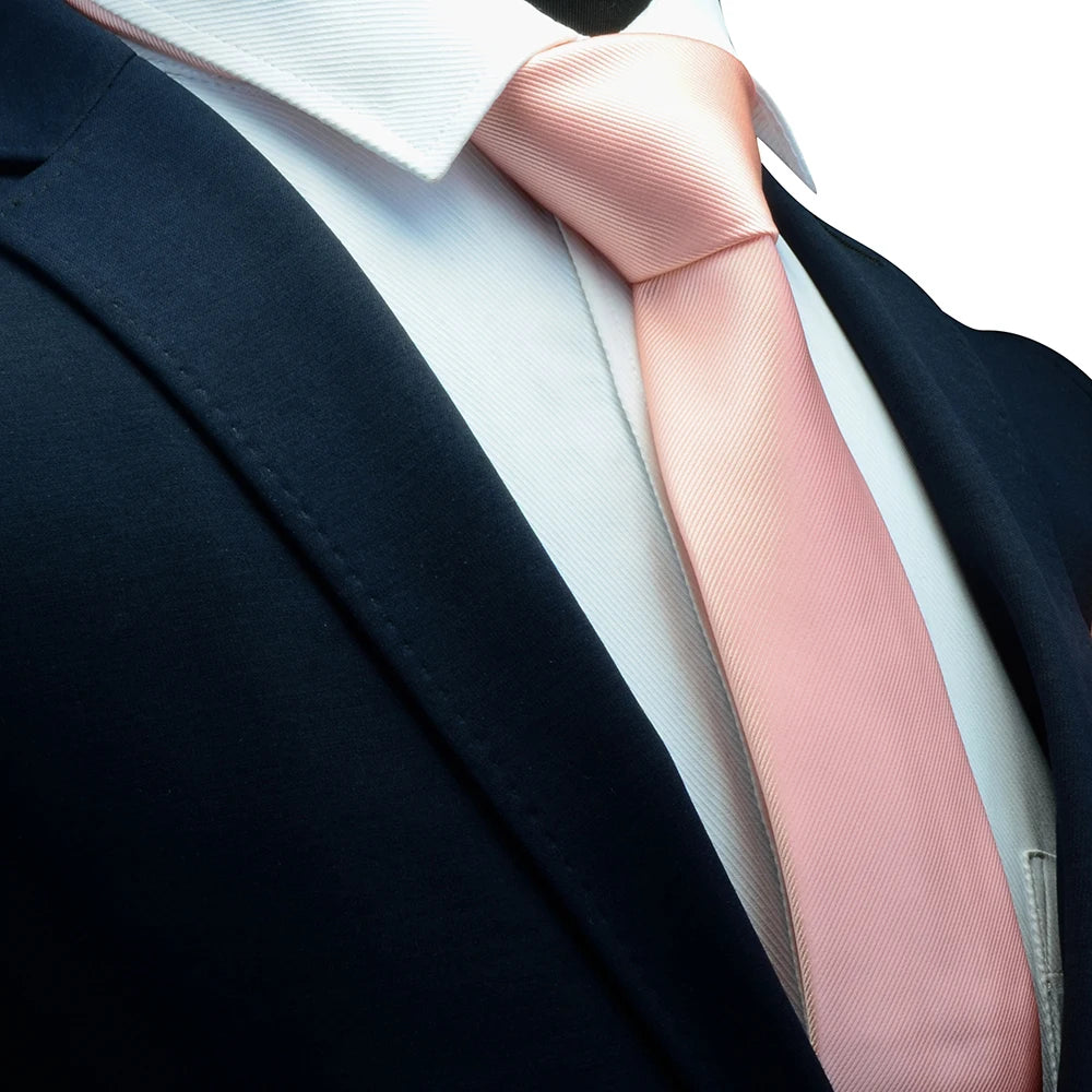 Ricnais New Arrival 2026 Classic Mens Tie Silk 8cm Formal Necktie Solid Gold Red Yellow Ties For Man Business Wedding Gift Party