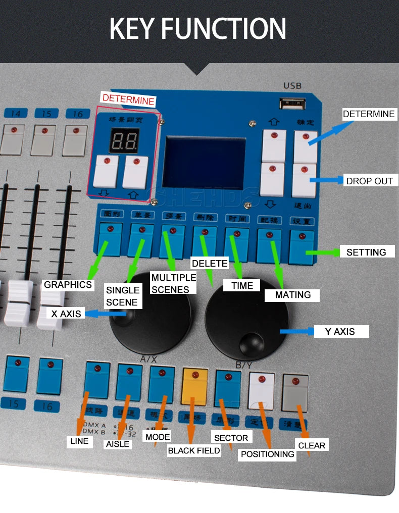 DMX Console 1024 Controller For Stage Lighting DMX 512 DJ Controller Equipment International Standard 192/768/Pilot 2000 Console