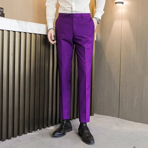 Royal Blue Pants, Men Formal Dress Trousers, Red Green Black White Pantalones Hombre, Man Slacks,M-5XL 6XL