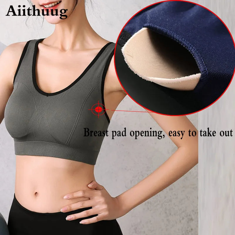 NEW 2024 Aiithuug Bras for Women High Impact Padded Workout Yoga Bra Fitness Cross Back Sports Bras for Women Padded Seamless for Yoga