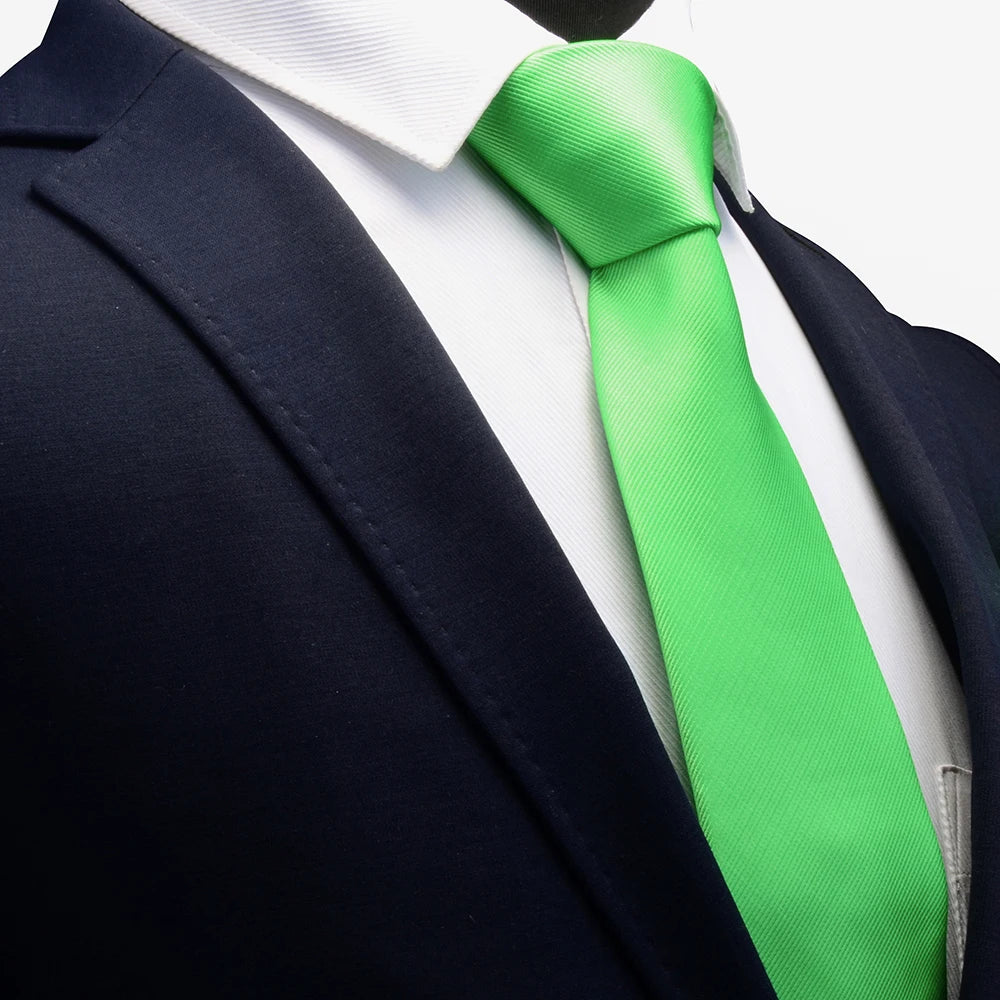 Ricnais New Arrival 2026 Classic Mens Tie Silk 8cm Formal Necktie Solid Gold Red Yellow Ties For Man Business Wedding Gift Party