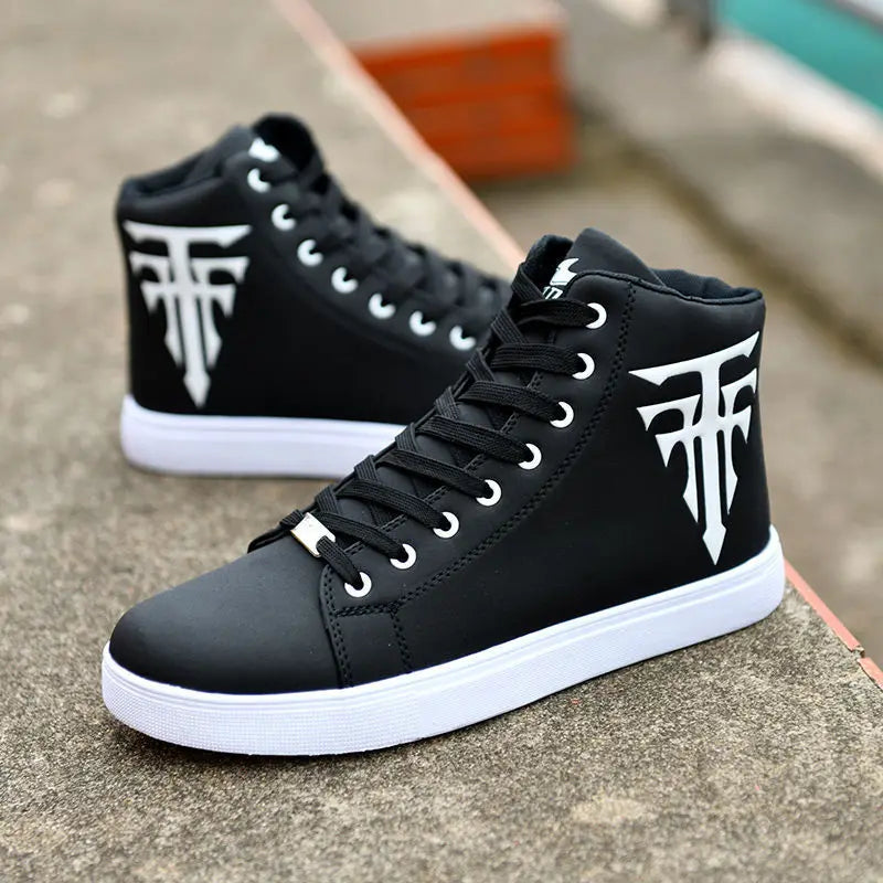 High Top Sneakers Man White Vulcanized Sneakers Flat Comfortable Shoes Men Autumn Spring 2022 Fashion Mens Shoes Vulcanize Shoes