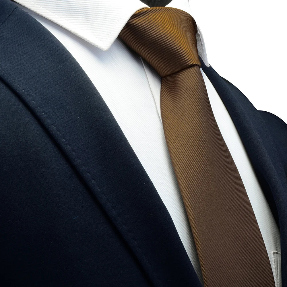 Ricnais New Arrival 2026 Classic Mens Tie Silk 8cm Formal Necktie Solid Gold Red Yellow Ties For Man Business Wedding Gift Party