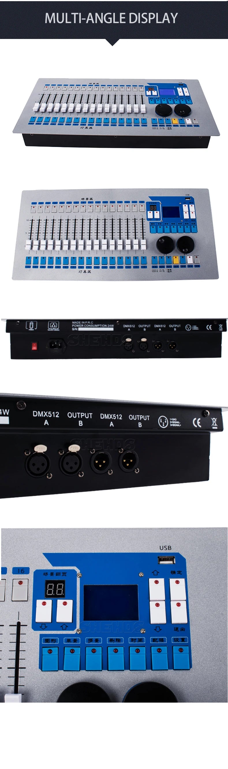 DMX Console 1024 Controller For Stage Lighting DMX 512 DJ Controller Equipment International Standard 192/768/Pilot 2000 Console