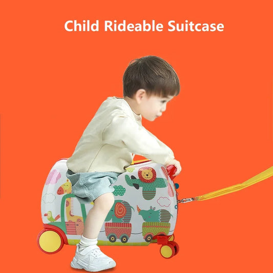 2024 Suitcase for child kid's Luggage suitcase Universal wheel children's riding box 17 inch check-in Kid's Mini Trank/suitcase