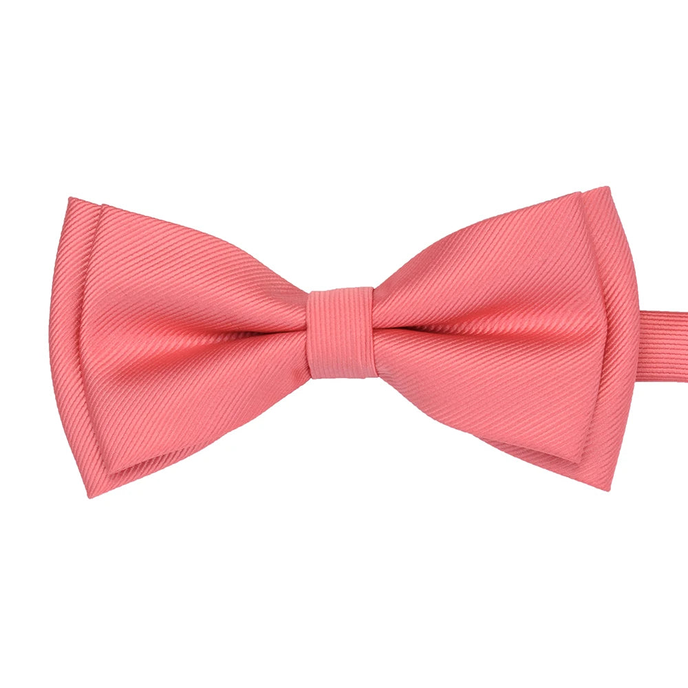 GUSLESON Mens Solid Color Two Layer Pre-tied Bow Tie Red Black Purple Gold Blue Yellow Green Bowtie for Wedding Party Business