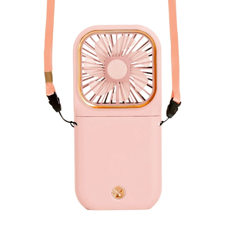 Quiet Personal Fan, Portable Hands Free Neck Fan,Adjustable USB Rechargeable Small Fan 3000mAh Power Bank Personal