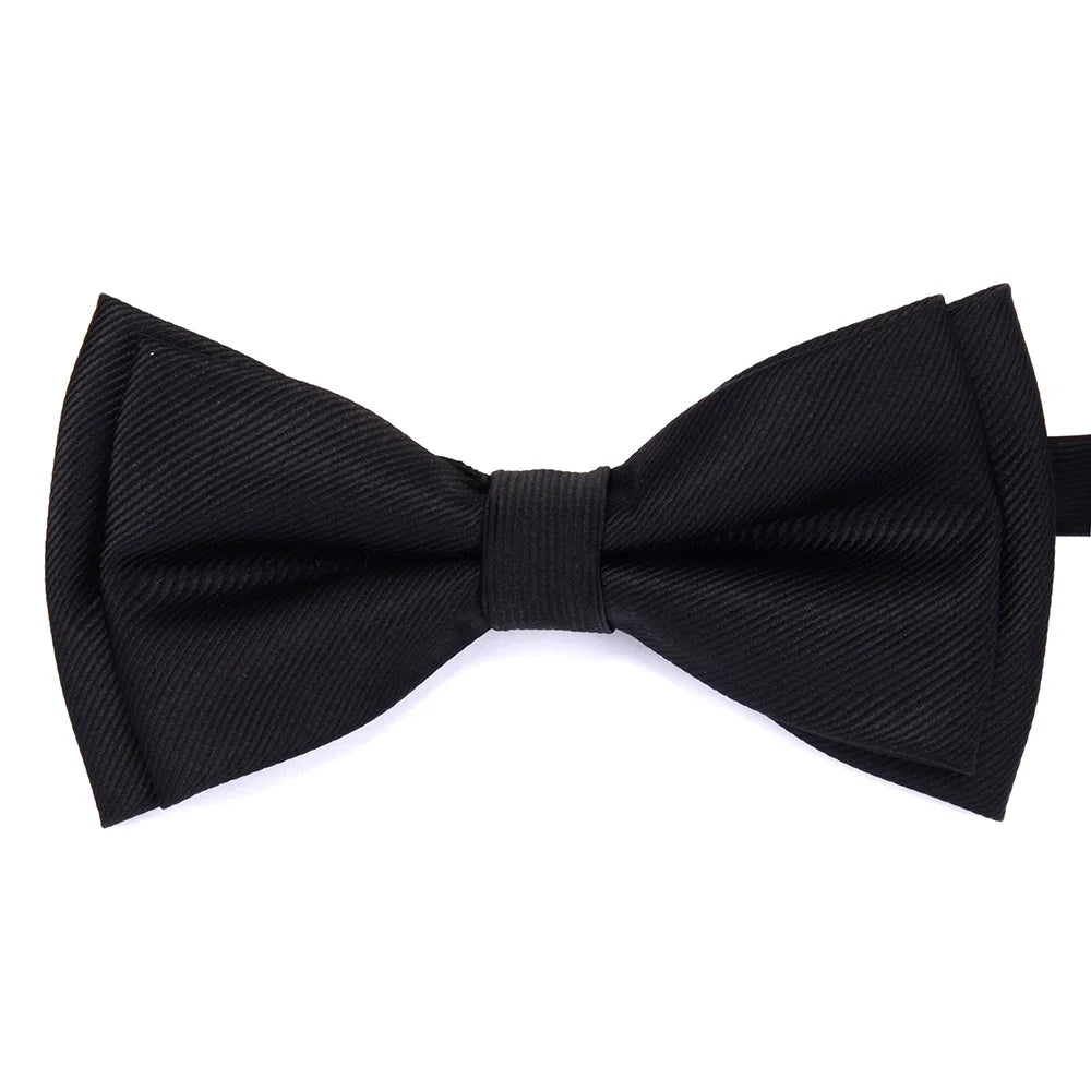 GUSLESON Mens Solid Color Two Layer Pre-tied Bow Tie Red Black Purple Gold Blue Yellow Green Bowtie for Wedding Party Business
