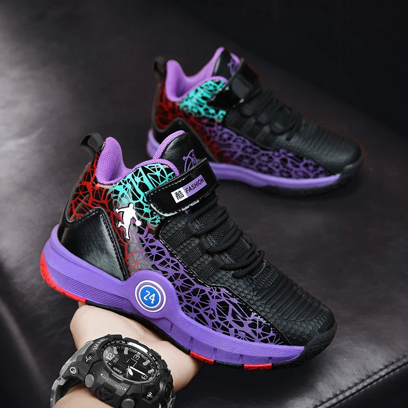 NEW 2025 Boys Brand Basketball Shoes Kids Sneakers Thick Sole Non-slip Children Sports Shoes Child Boy Basket Trainer Shoes Girls