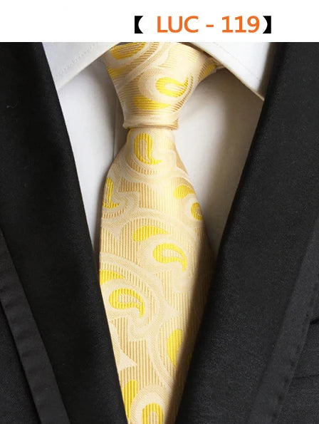 GUSLESON Fashion Silk Men Ties New Design Neck Ties 8cm Formal Plaid&Striped Wedding Ties for Men Formal Business  Gravatas