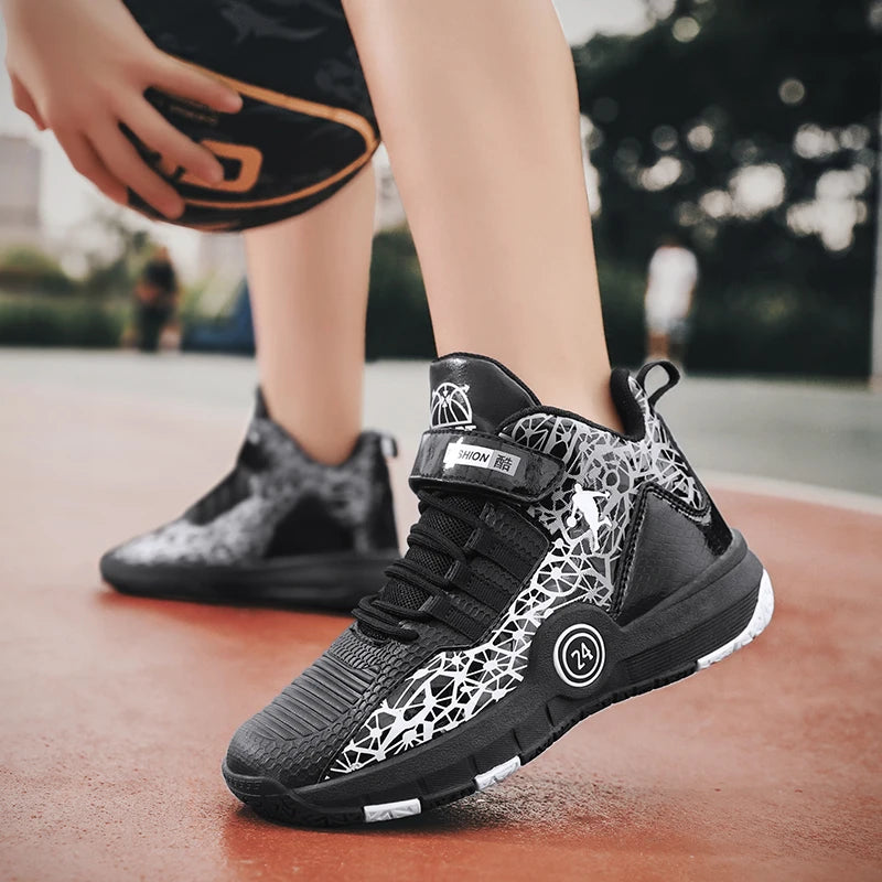 NEW 2025 Boys Brand Basketball Shoes Kids Sneakers Thick Sole Non-slip Children Sports Shoes Child Boy Basket Trainer Shoes Girls
