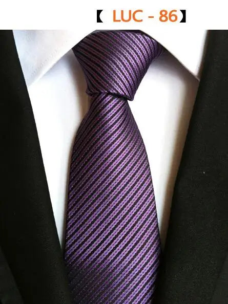 GUSLESON Fashion Silk Men Ties New Design Neck Ties 8cm Formal Plaid&Striped Wedding Ties for Men Formal Business  Gravatas