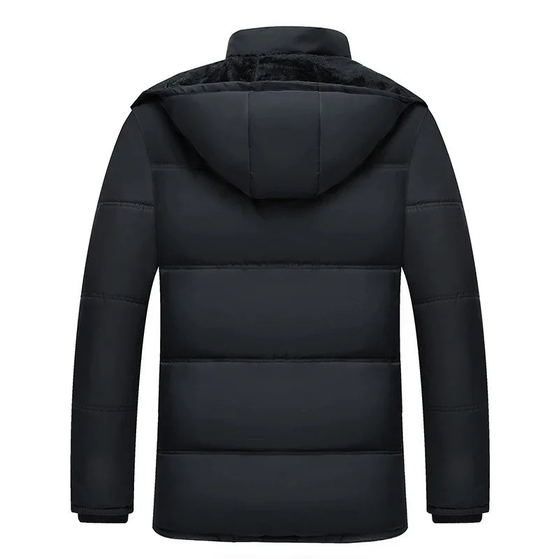 Parka Men Coats 2025 Winter Jacket Men Thicken Hooded Waterproof Outwear Warm Coat Casual Mens Jackets Overcoat Fur Thicking