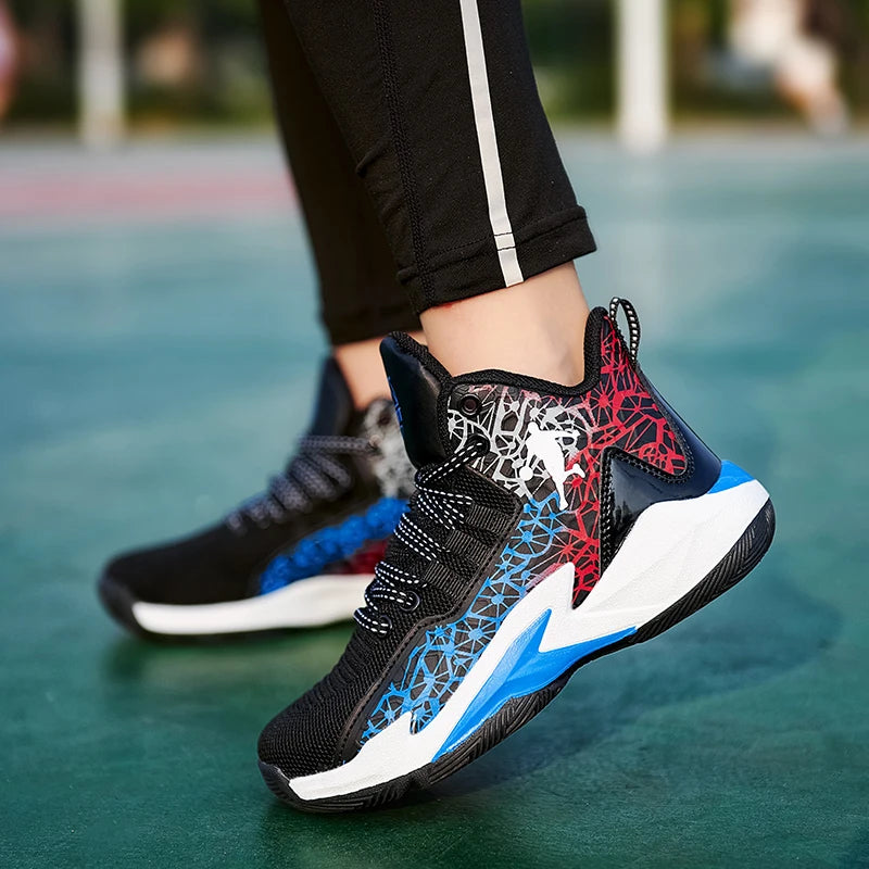 NEW 2025 Boys Brand Basketball Shoes Kids Sneakers Thick Sole Non-slip Children Sports Shoes Child Boy Basket Trainer Shoes Girls