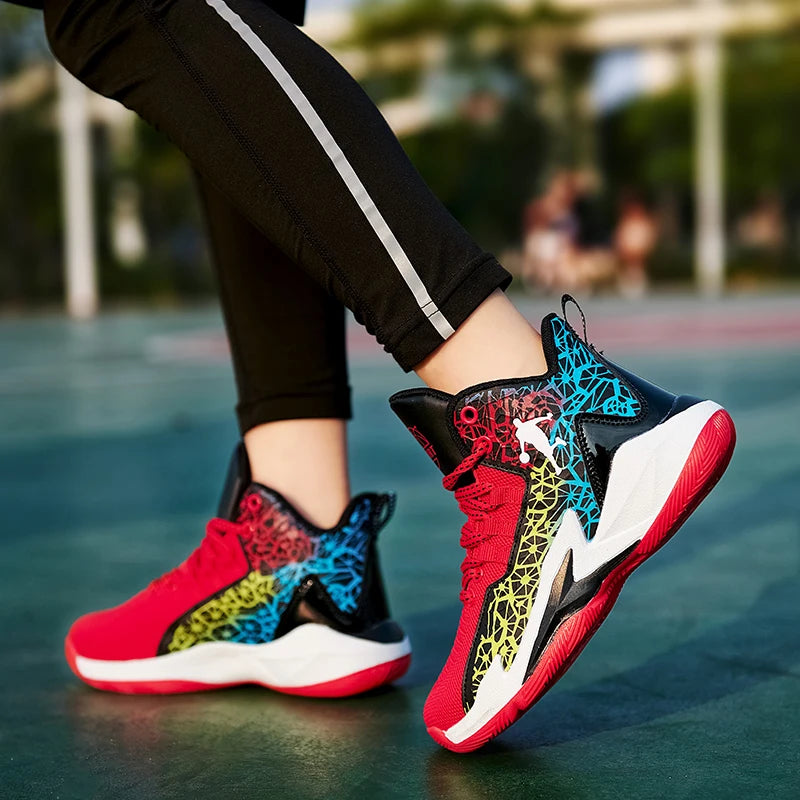 NEW 2025 Boys Brand Basketball Shoes Kids Sneakers Thick Sole Non-slip Children Sports Shoes Child Boy Basket Trainer Shoes Girls