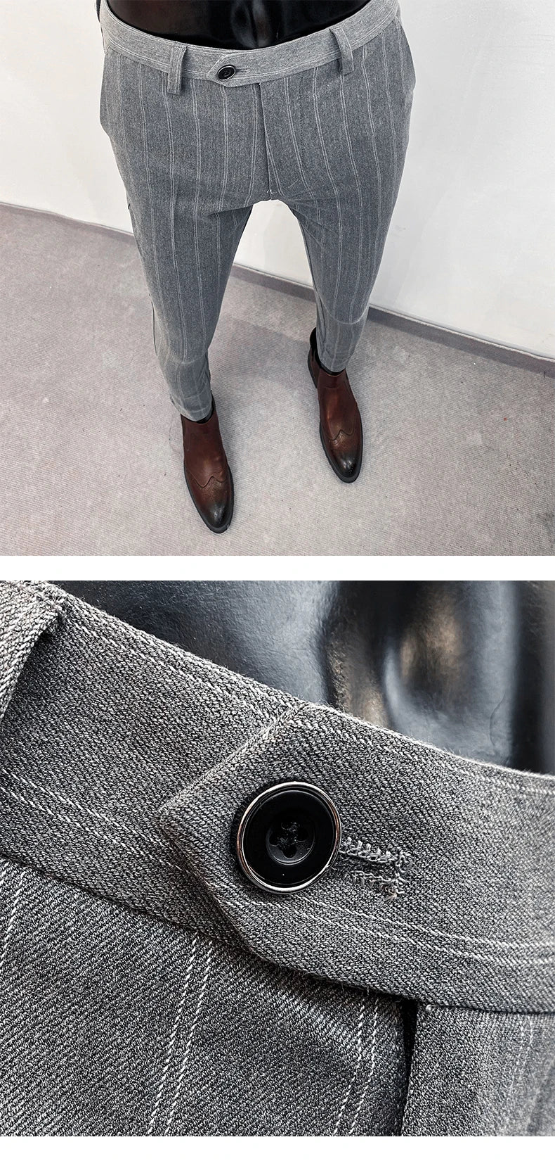 Men Suit Pants Formal Trousers Pantalone Hombre Stretch Slim Solid Color Casual Dress Full Length Pants Fashion New Men Clothing- FREE Laptop Stand is offer if you buy a pant